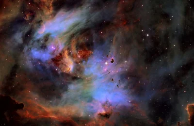 s.....w - Mgławica Biegnący Kurczak (IC 2944) z globulami w centralnej części zdjęcia...