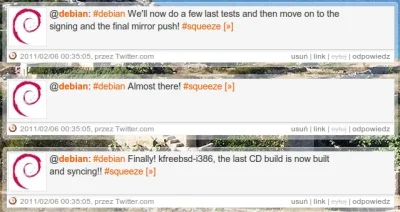 C.....W - #zkokpitu wygląda na to, że #debian #squeeze kończy się wrzucać do dystrybu...