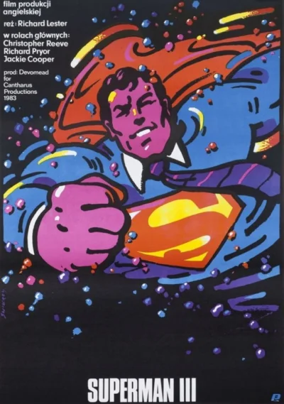 jadi - #plakat do filmu 'Superman III'. Autor: Waldemar Świerzy, 1985r.

#polskaszk...