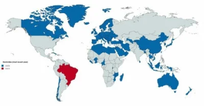 skar - Wskaźnik zabójstw wszystkich krajów zaznaczonych na niebiesko, był niższy niż ...