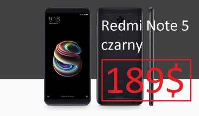 sebekss - Tylko 189$ za telefon Xiaomi Redmi Note 5 4/64 GB Global czarny
Świetna ce...