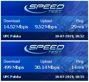 langigd - cześć, sprawa wygląda tak jak na picrel, na dole wynik po kablu, u góry wyn...