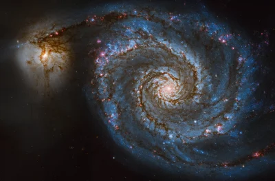 Elthiryel - Zdjęcie spiralnej Galaktyki Wir (M51) z Teleskopu Hubble'a.

#galaktyka...