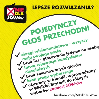 NIEdlaJOWow - JOW-y albo obecny system? Taki jest niestety nasz wybór w niedzielnym r...