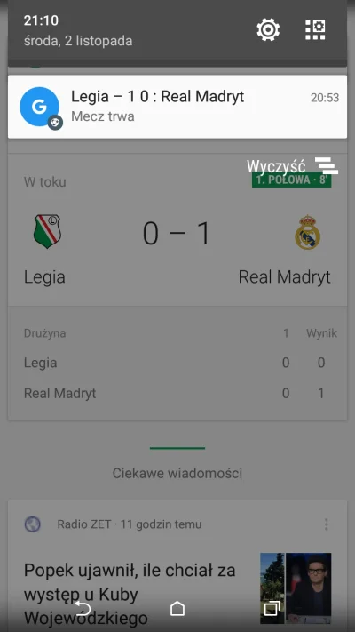 pmichallo98 - Jakie było moje zdziwienie gdy google pokazało mi że legia wygrywa, no ...