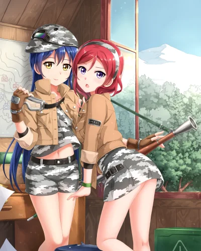 l.....f - #randomanimeshit #lovelive #umisonoda #makinishikino #girlsandguns #czerwon...