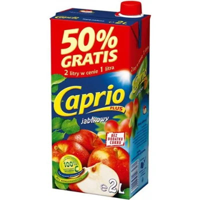 anetelka - Od początku swojego istnienia napoje Caprio mają napis 50% gratis (1 litr)...