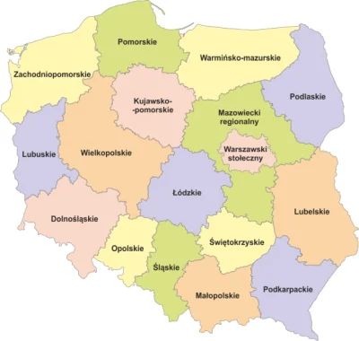 Enmebaragesi - W nowym podziale statystycznym NUTS wydzielono region warszawski z maz...