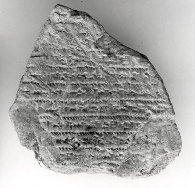 myrmekochoria - Gliniana tabliczka z pismem klinowym 1000 rok przed naszą erą. Na str...