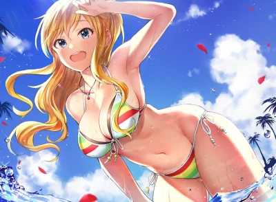 j.....n - #randomanimeshit #idolmaster #idolmastercinderellagirls #yuiootsuki #swimsu...