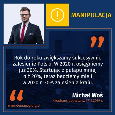DemagogPL - Ile wynosi zalesienie Polski?

Sprawdzamy słowa ministra Michała Wosia ...