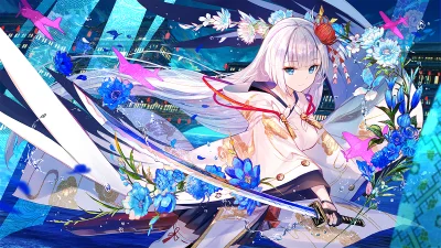 S.....z - #randomanimeshit #azurlane #shoukaku #longhair #silverhair #blueeyes #katan...