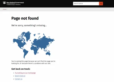 Reepo - Najlepsze, że nawet na stronie rządu NZ na stornie 404 nie pokazuje Nowej Zel...