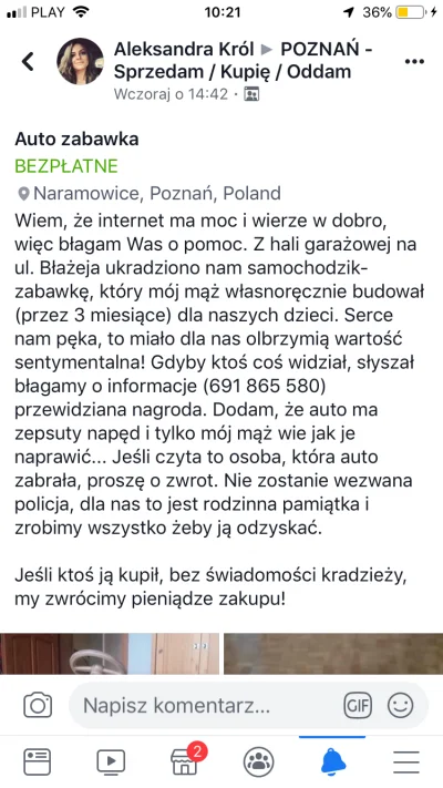 aleksandra-krol - @Bonanzaa: osoba która to wystawiła na wykopie to nie mój mąż! To o...