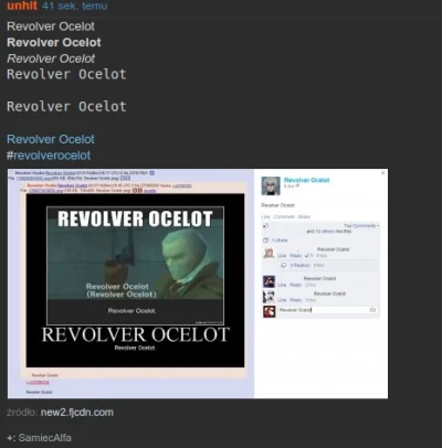 unhit - Revolver Ocelot
Revolver Ocelot
Revolver Ocelot
Revolver Ocelot
SPOILER
...