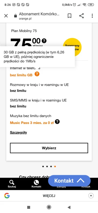 K_eM1 - Jednak pomyłka musisz zapłacić 75zl żeby mieć 30gb internetu...