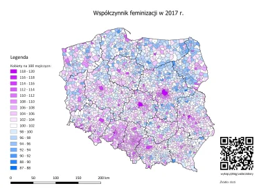 czarnobiaua - Współczynnik feminizacji w 2017 r.

Czyli gdzie jest największa staty...