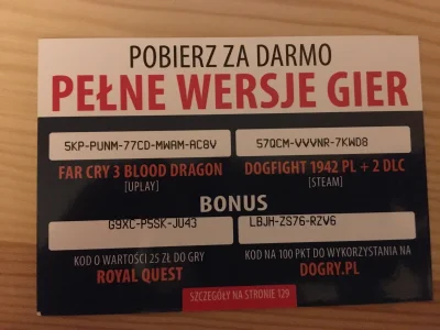 Kapisz - Sprzątając znalazłem kupon na gry "FAR CRY3 BD" i "Dogfight 1942".
Prawdopo...