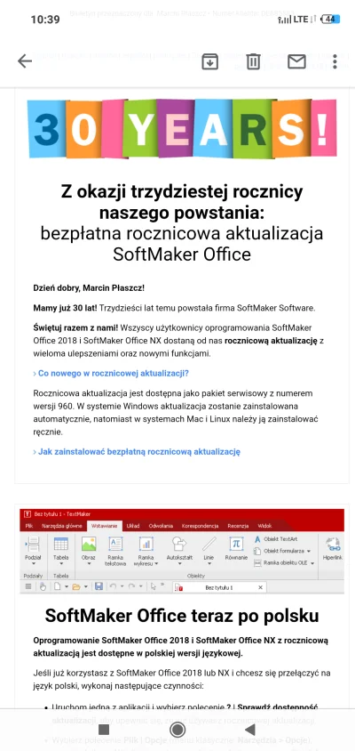 ElderWrath - SoftMaker office wreszcie doczekał się polskiej wersji językowej (ʘ‿ʘ)

...