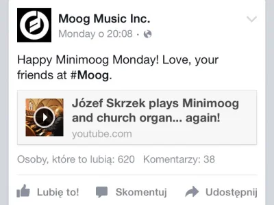 S.....Q - #moog wrzuca Skrzeka na swój fanpage ( ͡° ͜ʖ ͡°) #synthmasters