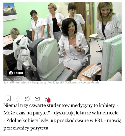 Piekarz123 - W Polsce kobiety stanowią 70% studentów medycyny.