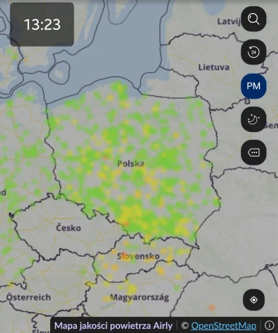 KingRagnar - Poziom zanieczyszczenia kraju na 13:23 

Wybrałem opcję PM - wyświetla t...