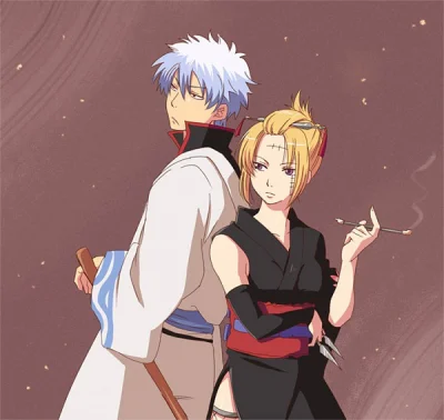 przemek-brulinski - Na dobranoc Tsukuyo z Gintokim.
#randomanimeshit #gintama