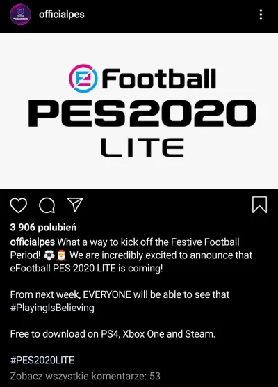 marianoitaliano - juz niebawem lite do sciagniecia za free 
#pes #pes2020 #ps4 #xboxo...