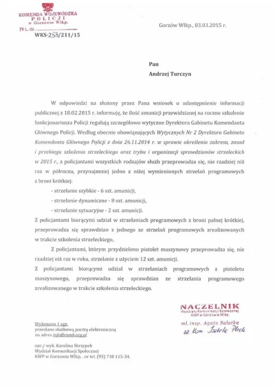 MarcinWSS - @FR90: na rok. Gdzieś poniżej masz odpowiedź 01 KWP na pismo A. Turczyna,...