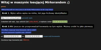 polaczko02 - Mirkorandom mówi, że wygrał @Kieres, gratuluję:)

prośba, aby napisać ...