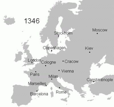 Pipeinski - Patrzcie jak ładnie rozprzestrzeniała się epidemia dżumy w XIV wieku. Pol...