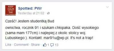 K.....0 - Mirki, szypko, może jeszcze jest wolna!

#bekazrozowychpaskow #pwr #logikar...