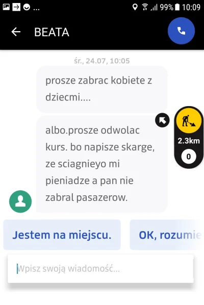 tata_romana - Dorabiam sobie na Uberze i nawet tutaj madki są roszczeniowe. Odmówiłem...