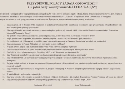polwes - 17 pytań dla @lechwalesa od pani Anny Walentynowicz.

#polska #lechwalesac...
