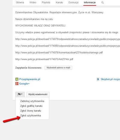 s.....r - @RobertTyward: proponuję też zgłaszać cały kanał https://www.youtube.com/us...