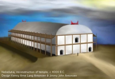 orkako - Rekonstrukcja świątyni ze stanowiska obok wsi Nebeliwka w obwodzie kirowohra...