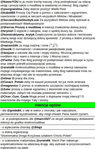 M.....k - #mikromodlitwa 
Wołam dzisiejszą zmianę:
@dendrofag, @grski, @yourgrandma...