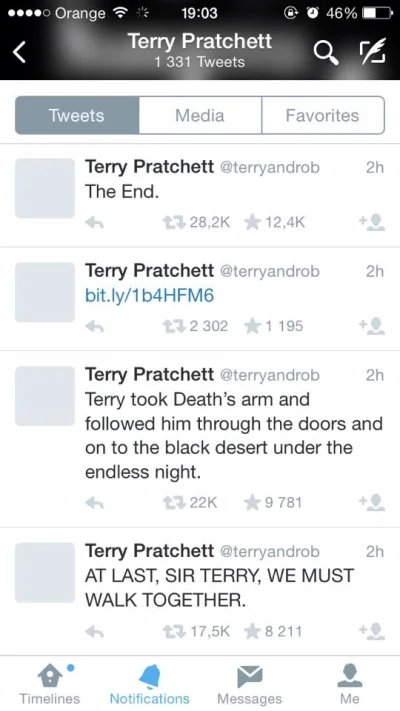 GetiZ - Mireczki smutny to dzień, odszedł Terry Pratchett.
Jedną wspaniałą osobę mni...