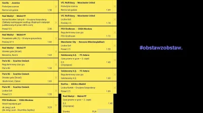 Obstaw - Dzisiejszy pakiet na LM. Postawiliscie cos? #obstawzobstaw #bukmacherka