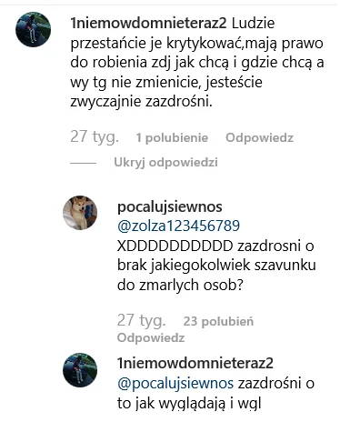 kozi966 - W komentarzach na instagramie też niezły rak ( ಠ_ಠ)