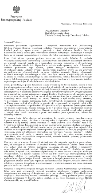 Doctor_Manhattan - List Lecha Kaczyńskiego do działaczy NGO, której prezesem jest Jer...