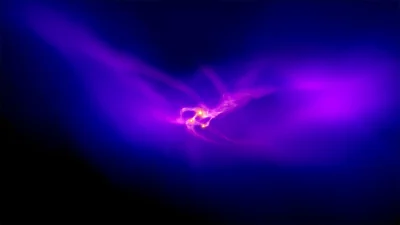 sznaps82 - Zbliżenie na wewnętrzne 30 lat świetlnych halo ciemnej materii. Rotujący d...