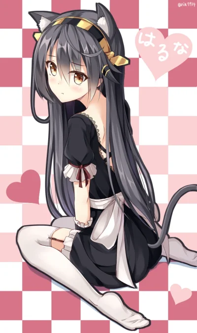 Banri - #randomanimeshit #kemonomimi #neko #kantaicollection #haruna #maid