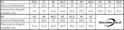 uriel_arch - Jak to jest z Rollerbladami? Według tej tabeli, mając stopę 29cm, musiał...