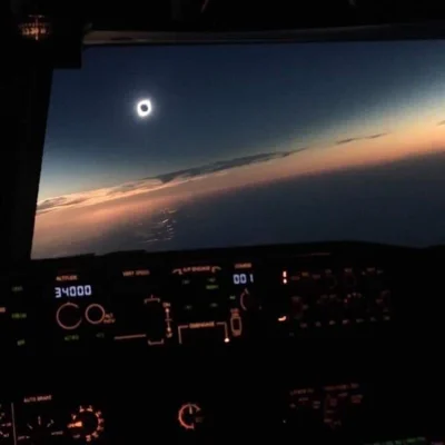 pumpkinEdzio - Całkowite zaćmienie słońca 2 lipca z kokpitu argentyńskiego samolotu l...
