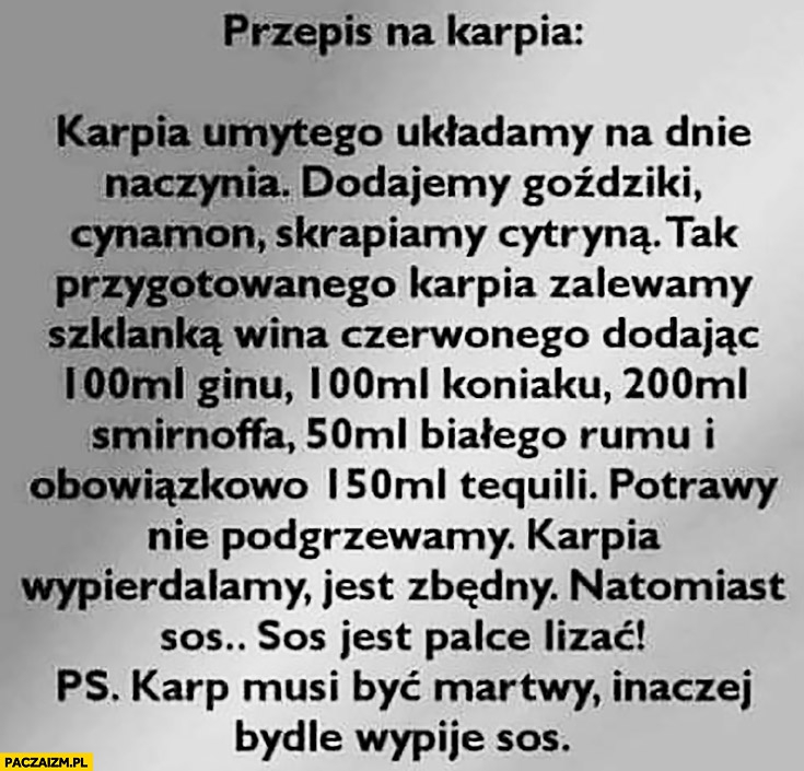 Humor Swieta Karp Przepis Na Karpia Nemezja Wykop Pl