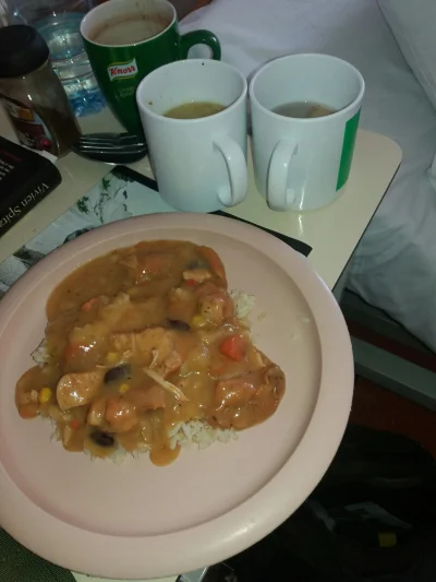 Kwassokles - #szpital #jedzenie #zdrowie obiad ryż z kurczakiem w sosie warzywnym do ...