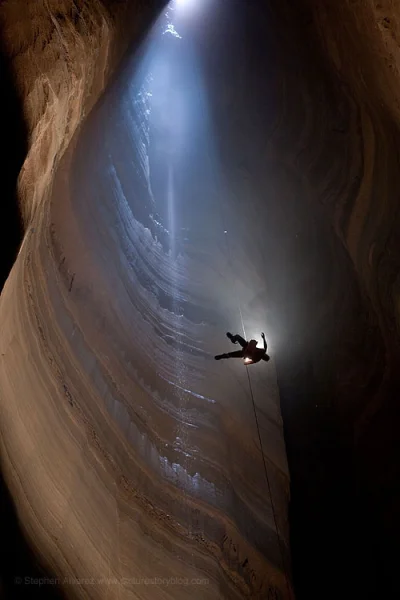 flager - Przekrój pionowy przez obecnie znaną najgłębszą jaskinię na świecie - Jaskin...