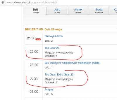tom2k - @wooks001: No nie sądzę. o 22 jest odc 1 sez 23 czyli ten nowy, a o 0.30 top ...