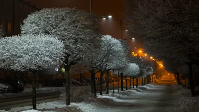 rzeziSmieszek - kontrast między lampami sodowymi, a nowszymi LEDowymi na ulicy
#foto...